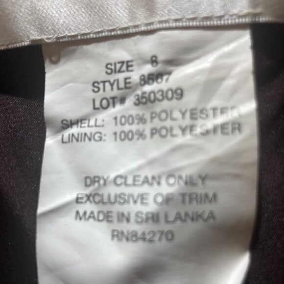 David's Bridal SZ 8 truffle satin strapless formal flare gown bridal formal prom - Picture 12 of 13